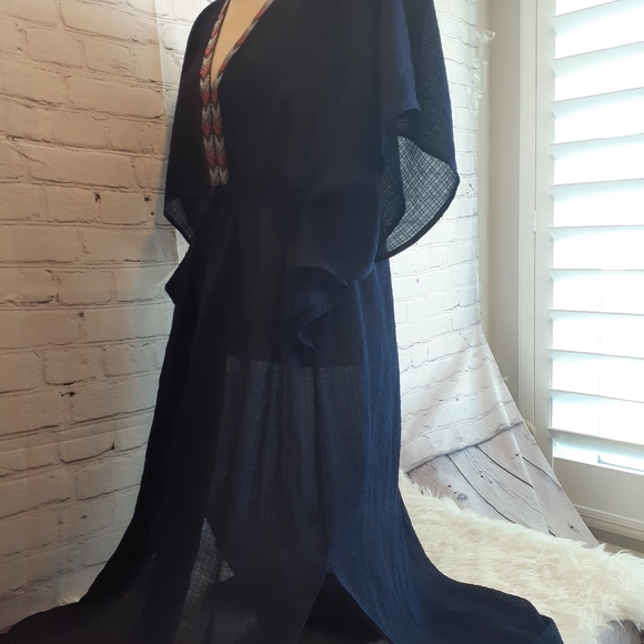 NEW YORK AND CO. BLUE TUNIC SZ MED D630 - Picture 7 of 15